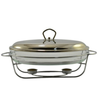 Brytfanna szklana z podgrzewaczem 3L 43x24,5x15,5cm HASU5